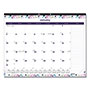Brownline Passion Monthly Deskpad Calendar, Floral Artwork, 22 x 17, White/Multicolor Sheets, Black Binding, 12-Month (Jan-Dec): 2024