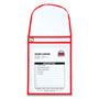 C-Line 1-Pocket Shop Ticket Holder w/Strap and Red Stitching, 75-Sheet, 9 x 12, 15/Box