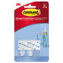 Command® Clear Hooks and Strips, Plastic, Small, 2 Hooks and 4 Strips/Pack