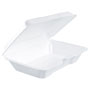 Dart Foam Hinged Lid Containers, 6.4w x 9.3d x 2.6h, White, 200/Carton