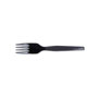 Dixie Plastic Cutlery, Heavy Mediumweight Forks, Black, 100/Box