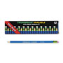 Dixon Ticonderoga Erasable Colored Pencils, 2.6 mm, 2B (#1), Blue Lead, Blue Barrel, Dozen
