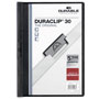Durable Vinyl DuraClip Report Cover w/Clip, Letter, Holds 30 Pages, Clear/Black
