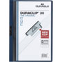 Durable Vinyl DuraClip Report Cover w/Clip, Letter, Holds 30 Pages, Clear/Navy