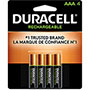 Duracell Rechargeable StayCharged NiMH Batteries, AAA, 4/Pack