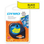 Dymo LetraTag Plastic Label Tape Cassette, 0.5" x 13 ft, Yellow