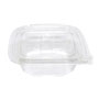 Eatery Essentials Hinged-Lid Tamper-Evident Container, 8oz, RPET, Clear