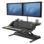 Fellowes Lotus DX Sit-Stand Workstation, 32.75" x 24.25" x 5.5" to 22.5", Black