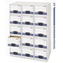 Fellowes STOR/DRAWER STEEL PLUS Extra Space-Savings Storage Drawers, Legal Files, 17" x 25.5" x 11.5", White/Blue, 6/Carton