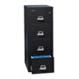 Fireking Four-Drawer Vertical File, 17.75w x 25d x 52.75h, UL Listed 350° for Fire, Letter, Black