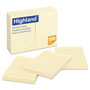 Highland Self-Stick Notes, Note Ruled, 4" x 6", Yellow, 100 Sheets/Pad, 12 Pads/Pack