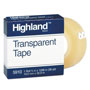 Highland Transparent Tape, 1" Core, 0.75" x 36 yds, Clear