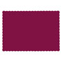 Hoffmaster Solid Color Scalloped Edge Placemats, 9.5 x 13.5, Burgundy, 1,000/Carton