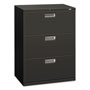 Hon 600 Series Three-Drawer Lateral File, 30w x 18d x 39.13h, Charcoal