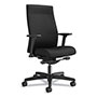 Hon Ignition 2.0 Upholstered Mid-Back Task Chair With Lumbar, Supports up to 300 lbs., Black Seat, Black Back, Black Base
