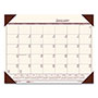 House Of Doolittle EcoTones Recycled Monthly Desk Pad Calendar, 22 x 17, Moonlight Cream Sheets, Brown Corners, 12-Month (Jan to Dec): 2024