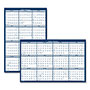 House Of Doolittle Recycled Poster Style Reversible/Erasable Yearly Wall Calendar, 18 x 24, White/Blue/Gray Sheets, 12-Month (Jan to Dec): 2024
