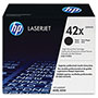 HP 42X Black Toner Cartridge, Model Q5942X, Page Yield 20000