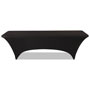 Iceberg Stretch-Fabric Table Cover, Polyester/Spandex, 30" x 96", Black