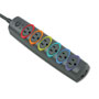 Kensington SmartSockets Color-Coded Strip Surge Protector, 6 Outlets, 8ft Cord, 1260 Joules