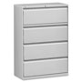Lorell 4 Drawer Metal Lateral File Cabinet, 44"x21.5"x57.75", Gray