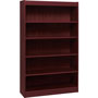 Lorell 4 Shelf Veneer Panel Bookcase, 36"Wx12"Dx60"H, Mahogany