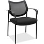 Lorell Guest Chair with Casters & Glides, 24-5/8" x 23-7/8" x 33-5/8", Black