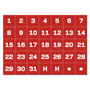 MasterVision™ Interchangeable Magnetic Board Accessories, Calendar Dates, Red/White, 1" x 1"
