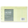 National Brand Four-Ring Binder Refill Sheets, 5 x 8.5, Green, 100/Pack