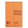 National Brand Standard Spiral Steno Pad, Gregg Rule, Brown Cover, 60 Eye-Ease Green 6 x 9 Sheets