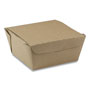 Pactiv EarthChoice OneBox Paper Box, 37 oz, 4.5 x 4.5 x 2.5, Kraft, 312/Carton