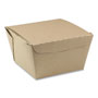 Pactiv EarthChoice OneBox Paper Box, 46 oz, 4.5 x 4.5 x 3.25, Kraft, 200/Carton