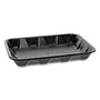 Pactiv Supermarket Tray, #4D1, 1-Compartment, 9.5 x 7 x 1.25, Black, 500/Carton