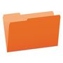 Pendaflex Colored File Folders, 1/3-Cut Tabs, Legal Size, Orange/Light Orange, 100/Box