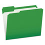 Pendaflex Double-Ply Reinforced Top Tab Colored File Folders, 1/3-Cut Tabs, Letter Size, Bright Green, 100/Box