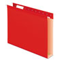 Pendaflex Extra Capacity Reinforced Hanging File Folders with Box Bottom, Letter Size, 1/5-Cut Tab, Red, 25/Box