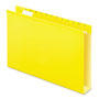 Pendaflex Extra Capacity Reinforced Hanging File Folders with Box Bottom, Legal Size, 1/5-Cut Tab, Yellow, 25/Box