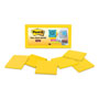 Post-it® Full Stick Notes, 3" x 3", Electric Yellow, 25 Sheets/Pad, 12 Pads/Pack