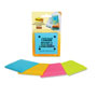 Post-it® Full Stick Notes, 3" x 3", Energy Boost Collection Colors, 25 Sheets/Pad, 4 Pads/Pack