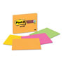 Post-it® Meeting Notes in Energy Boost Collection Colors, Note Ruled, 8" x 6", 45 Sheets/Pad, 4 Pads/Pack