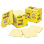 Post-it® Pads in Canary Yellow, Cabinet Pack, Note Ruled, 4" x 4", 90 Sheets/Pad, 12 Pads/Pack