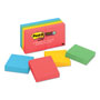 Post-it® Pads in Playful Primary Collection Colors, 2" x 2", 90 Sheets/Pad, 8 Pads/Pack