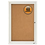 Quartet® Enclosed Bulletin Board, Natural Cork/Fiberboard, 24 x 36, Silver Aluminum Frame