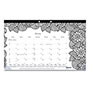 Rediform Monthly Desk Pad Calendar, DoodlePlan Coloring Pages, 17.75 x 10.88, Black Binding, Clear Corners, 12-Month (Jan-Dec): 2024