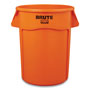Rubbermaid Brute Round Containers, 44 gal, Orange