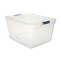 Rubbermaid Clever Store Basic Latch-Lid Container, 18 5/8w x 23 1/2d x 12 1/4h 71qt, Clear