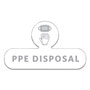Rubbermaid Medical Decal, PPE DISPOSAL, 9.5 x 5.6, White