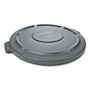 Rubbermaid Round Flat Top Lid, for 32-Gallon Round Brute Containers, 22 1/4", dia., Gray