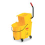 Rubbermaid Wavebrake 26 Quart Side Press Mop Bucket & Wringer Combo, Yellow