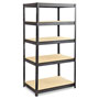 Safco Boltless Steel/Particleboard Shelving, Five-Shelf, 36w x 24d x 72h, Black